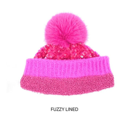 🔥Last Day 50% OFF - Winter Sparkly Sequin Pom Beanie