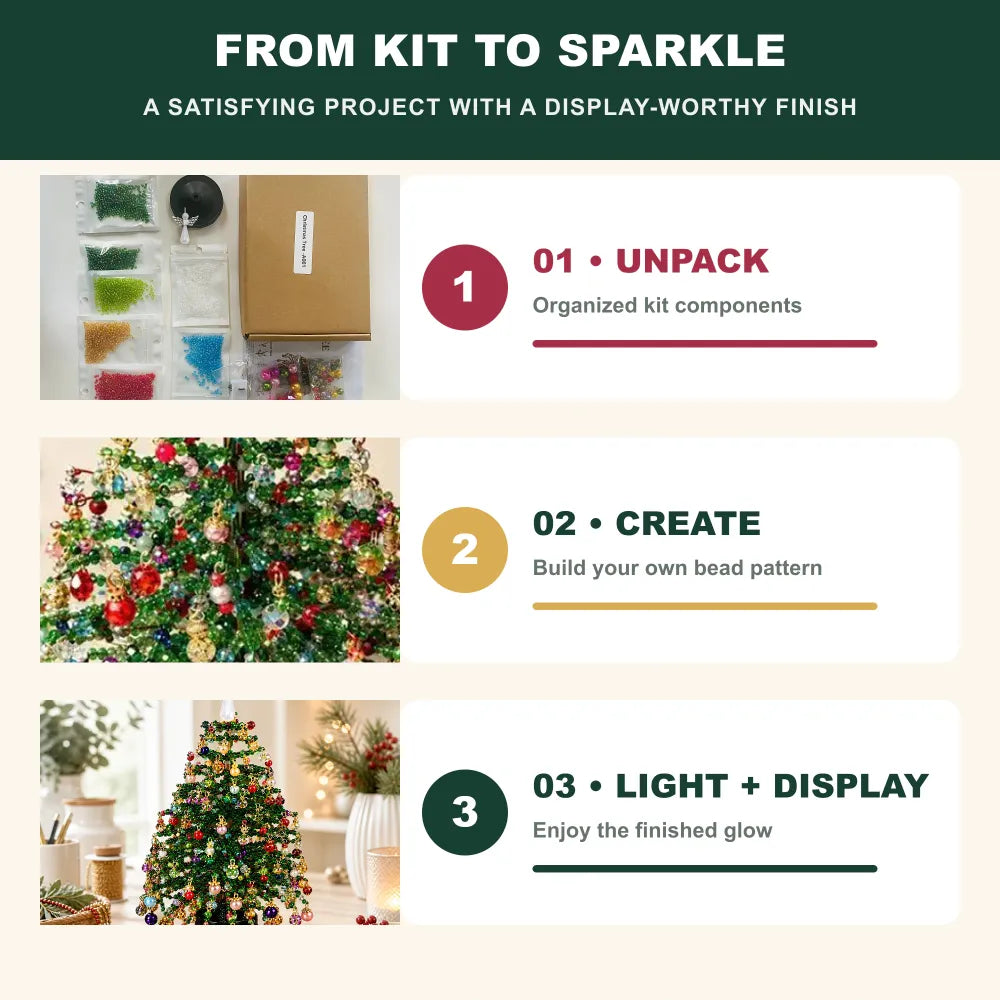 🔥HOT SALE🔥DIY Lighted Beaded Tabletop Tree Craft Kit