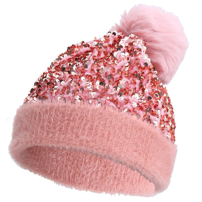 🔥Last Day 50% OFF - Winter Sparkly Sequin Pom Beanie