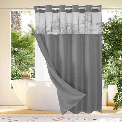 🔥hot-sale🔥Double Layer Waffle-Pattern Shower Curtain