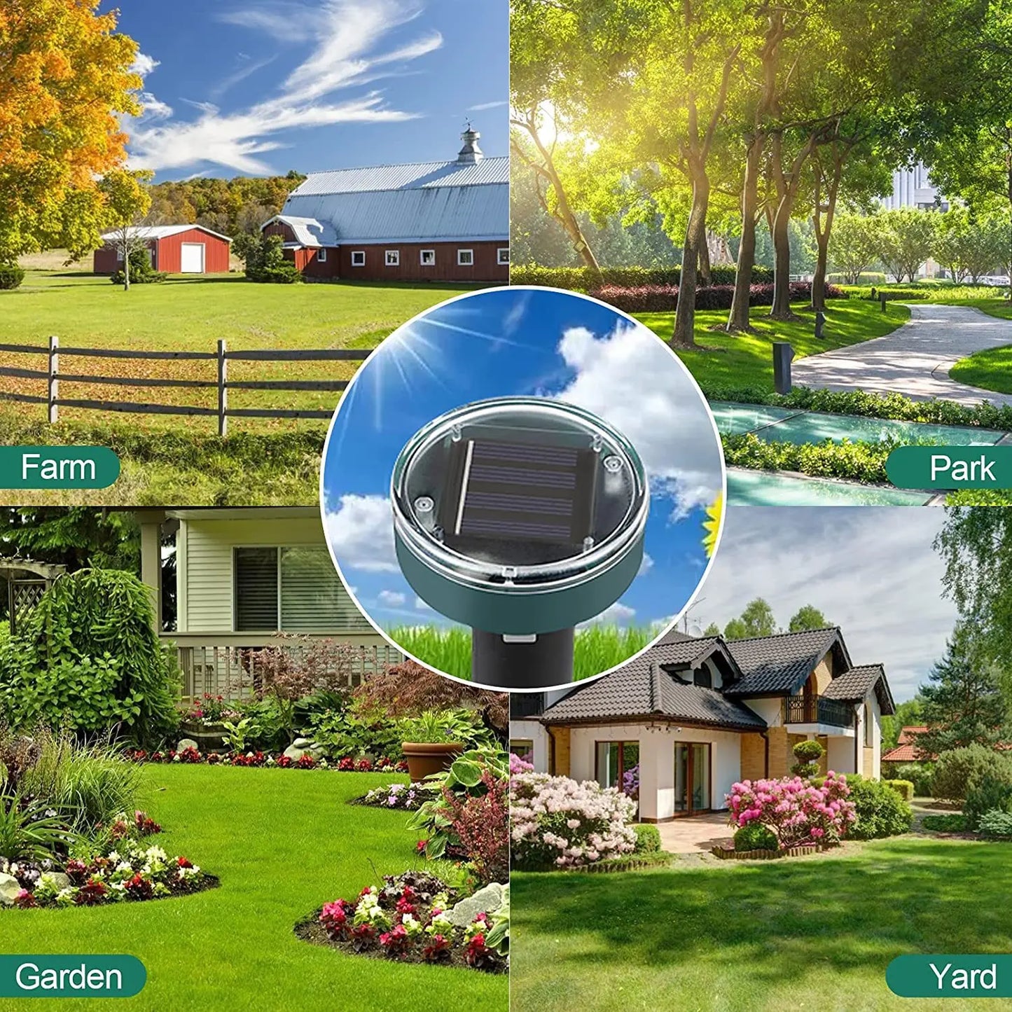 5Pack Mole Repellent Solar Powered Ultrasonic Snake Repellent Sonic Gopher Deterrent Spikes Waterproof Outdoor Pest Repeller for Lawn Garden & Yard