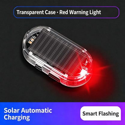 2PCS Solar Powered Fake Car Alarm Light, Auto Light Sensor LED Simulated Security Warning Light🚨