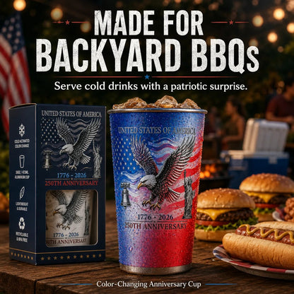 🦅🎉USA 250th Anniversary Color Changing Cup |  Pour Ice-Cold Beer 🎉