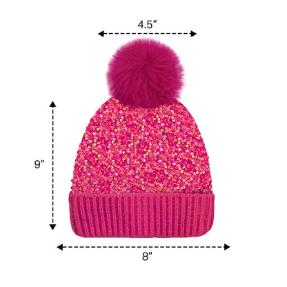 🔥Last Day 50% OFF - Winter Sparkly Sequin Pom Beanie