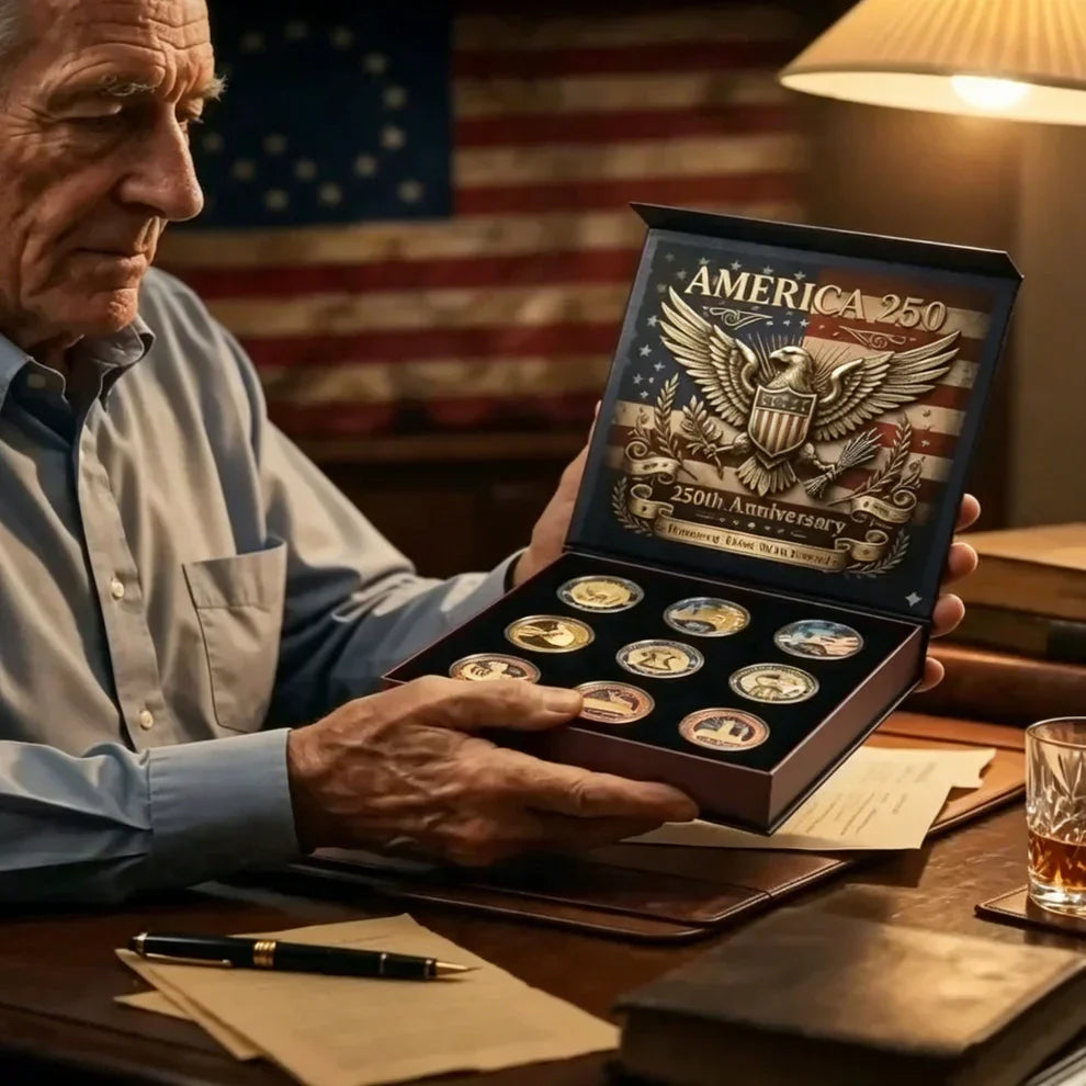 🔥LAST DAY 55% OFF✨9PCS USA 250th Anniversary Commemorative Coin Gift Set
