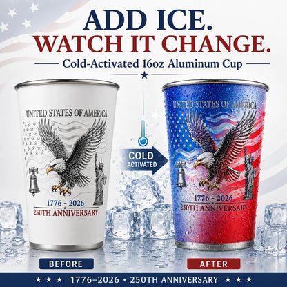 🦅🎉USA 250th Anniversary Color Changing Cup |  Pour Ice-Cold Beer 🎉