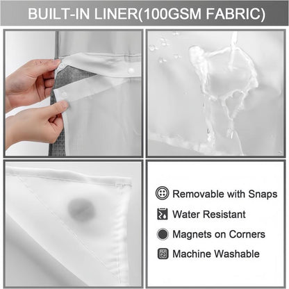 🔥hot-sale🔥Double Layer Waffle-Pattern Shower Curtain