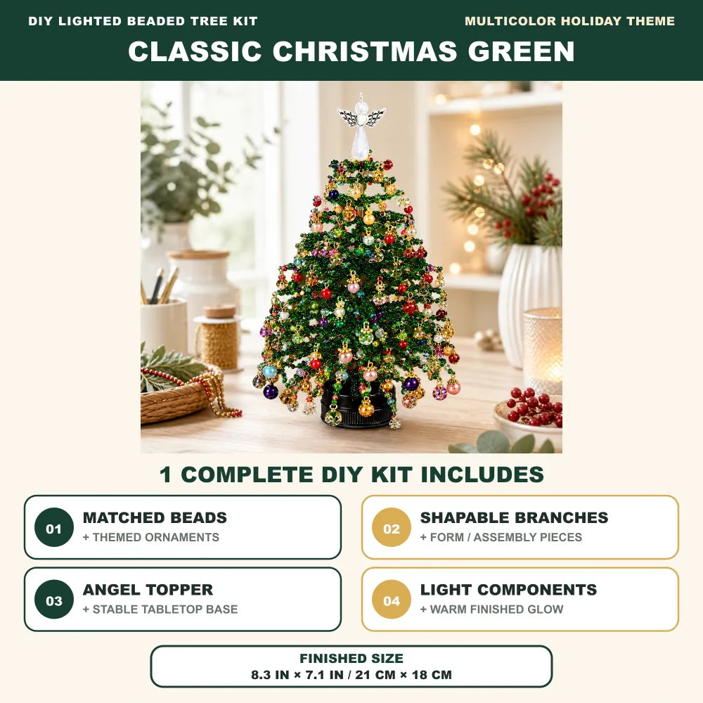 🔥HOT SALE🔥DIY Lighted Beaded Tabletop Tree Craft Kit