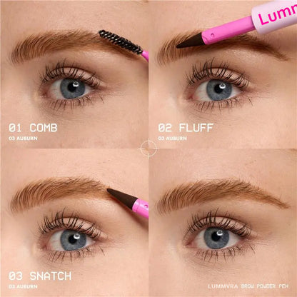 Lummvra Brow Powder Pen,24H Wear, Cream To Powder Eyebrow, Transfer-Resistant Formula, Lummvra™ Professional Makeup