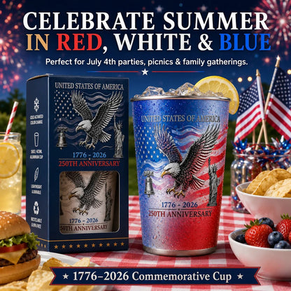 🦅🎉USA 250th Anniversary Color Changing Cup |  Pour Ice-Cold Beer 🎉