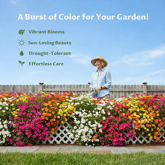 🌸 Turn Bare Soil into a Rainbow Carpet: "Everblooming" Moss Rose Seeds!